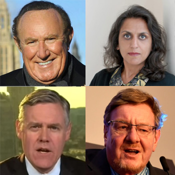 Clockwise from top left : Andrew Neil, Ritula Shah, Mark Mardell and Ian King