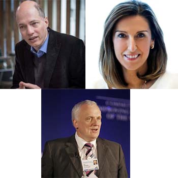 Clockwise from top left: Alain De Botton, Inma Martinez and Nik Gowing