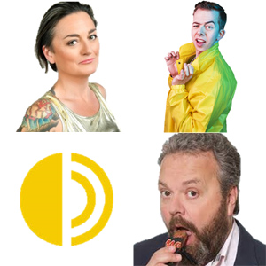 Clockwise from top left: Zoe Lyons, Chris Turner and Hal Cruttenden