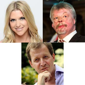 Clockwise from top left: Anna Williamson, Alastair Campbell and Simon Weston